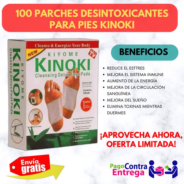 100 Parche Kinoki Desintoxicación 10box